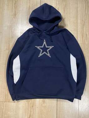 Dallas Cowboys Authentic Apparel Navy Blue Star Pullover Hoodie L